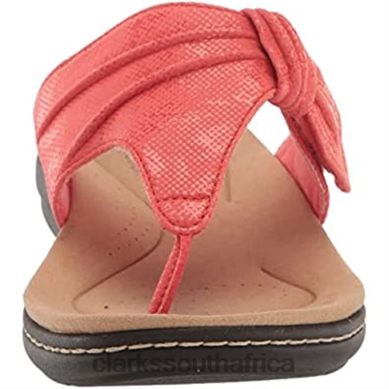Bright Coral Textile Clarks Women's Laurieann Rae Flat Sandal 84040779 Women Clarks