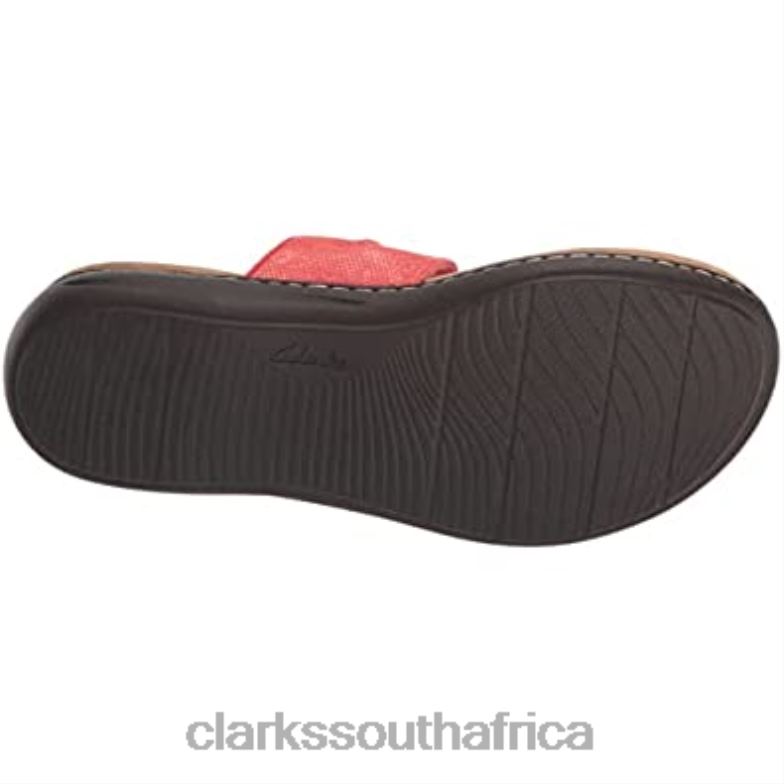 Bright Coral Textile Clarks Women's Laurieann Rae Flat Sandal 84040779 Women Clarks