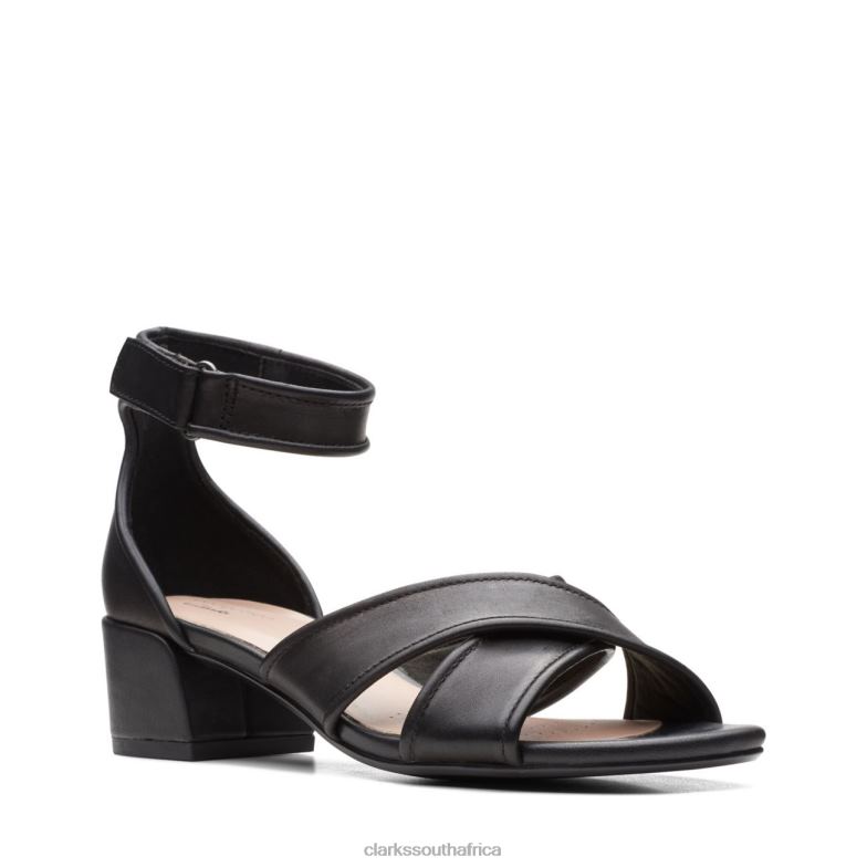 Caroleigh Rise Clarks Black Leather 840403239 Women Clarks Black Leather