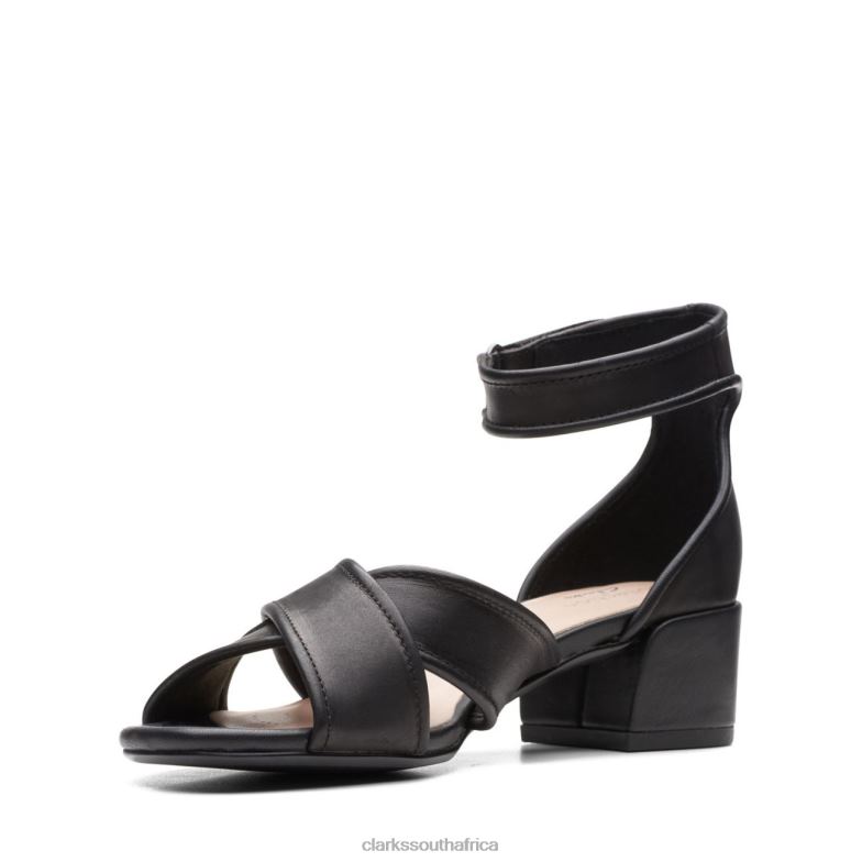 Caroleigh Rise Clarks Black Leather 840403239 Women Clarks Black Leather