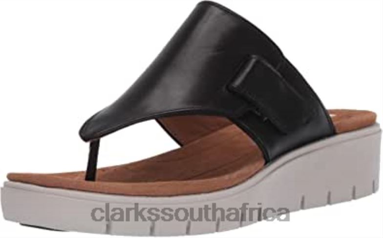 Clarks Black Leather Women's Un Karely Dew Sling Back Sandals 840401785 Women Clarks Black Leather