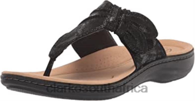 Clarks Black Textile Women's Laurieann Rae Flat Sandal 84040473 Women Clarks