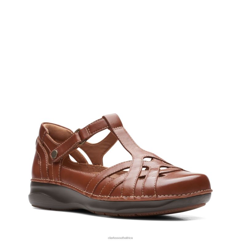 Clarks Dark Tan Lea Appley Way 840403345 Women Clarks Dark Tan Lea