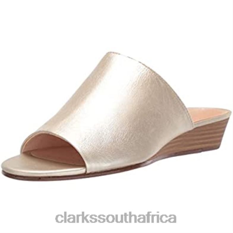 Clarks Metallic Leather Women's Mena Rose Sandal 840401089 Women Clarks Metallic Leather