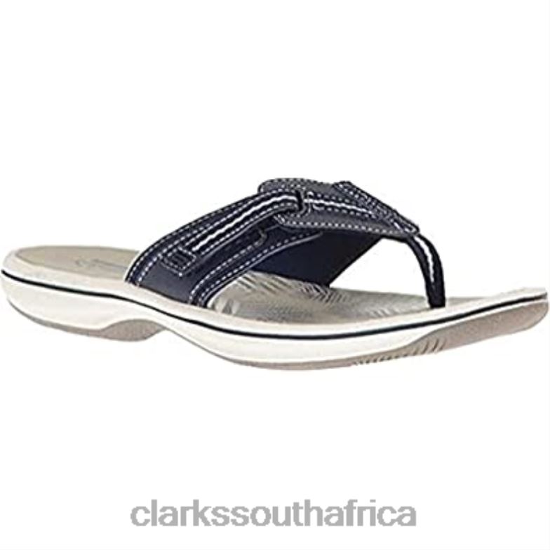 Clarks Navy Synthethic Women's Brinkley Jazzh Sandal 8404025 Women Clarks Navy Synthethic