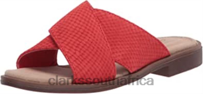 Clarks Red Interest Suede Women's Declan Ivy Sandal 84040745 Women Clarks Red Interest Suede