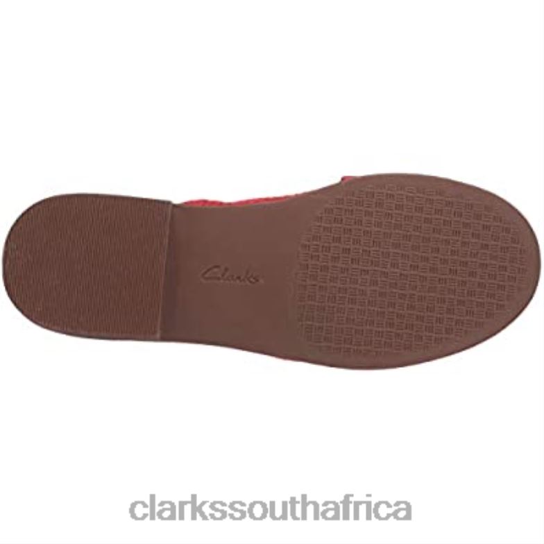 Clarks Red Interest Suede Women's Declan Ivy Sandal 84040745 Women Clarks Red Interest Suede