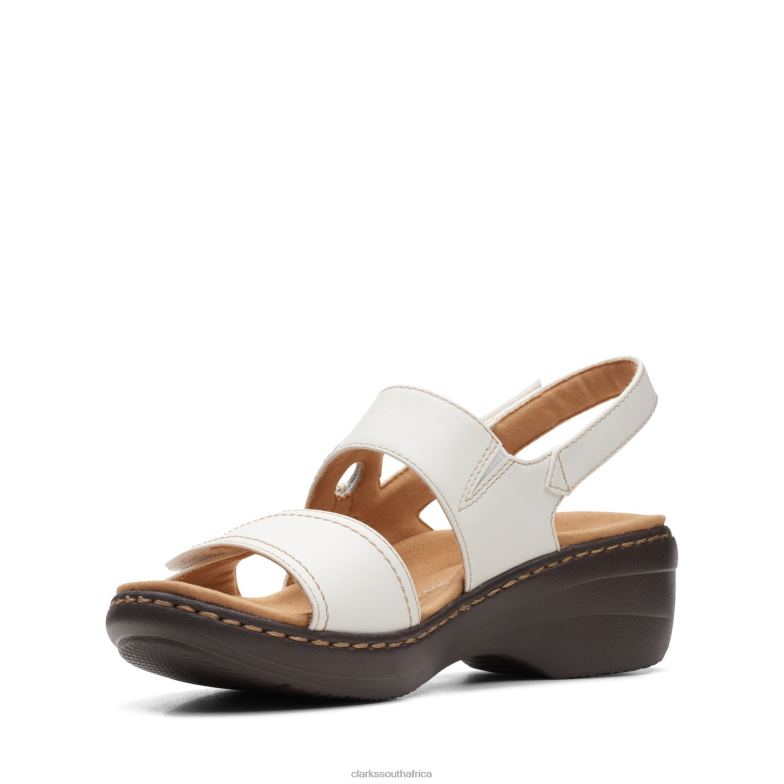 Clarks White Leather Merliah Opal 840403377 Women Clarks White Leather