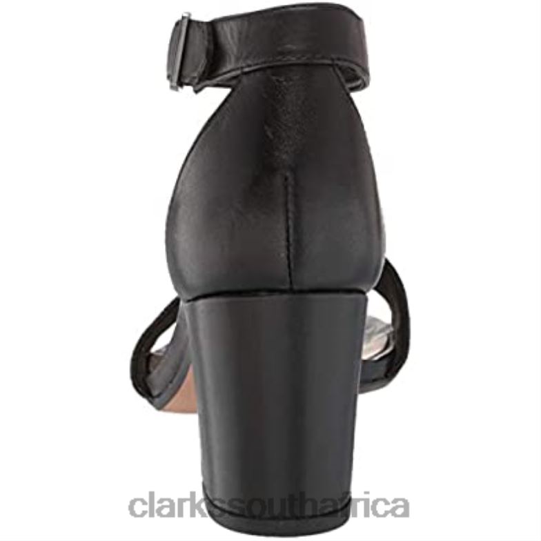 Clarks Women's Jocelynne Cam Heeled Sandal Black Interest Leather Combi 840402882 Women Clarks