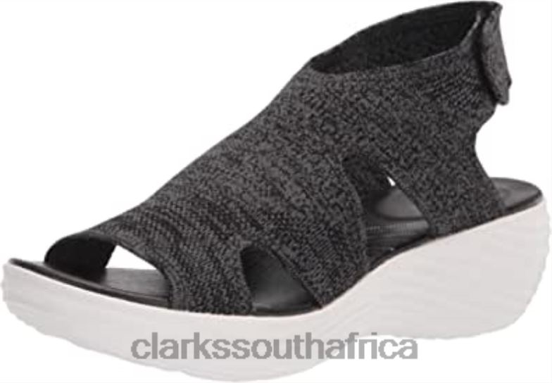 Clarks Women's Marsail Sandal Black Knit 840402450 Women Clarks Black Knit