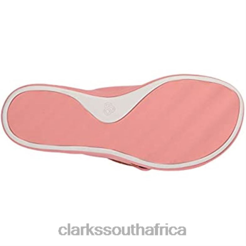 Clarks Women's Step June Shell Sandal Coral Synthetic 84040674 Women Clarks Coral Synthetic