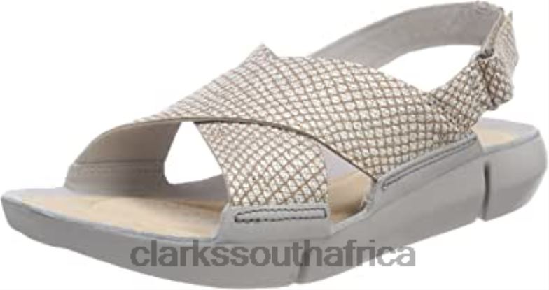 Clarks Women's Tri Chloe Sling Back Sandals Silver Metallic 840402618 Women Clarks Silver Metallic