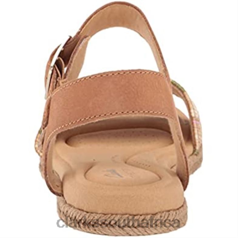 Light Tan Combi Clarks Women's Lana Shore Flat Sandal 840401352 Women Clarks Light Tan Combi