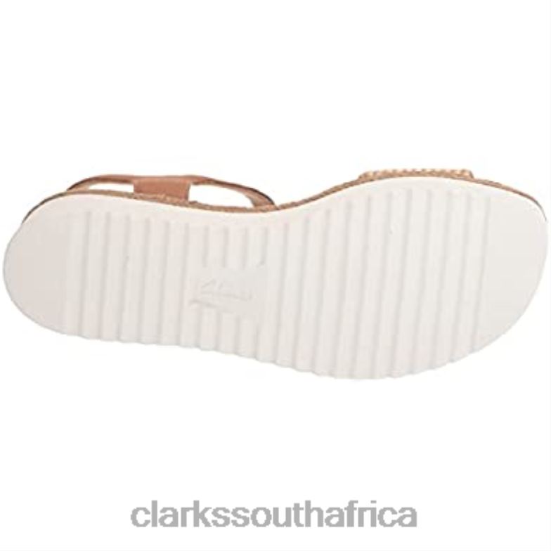 Light Tan Combi Clarks Women's Lana Shore Flat Sandal 840401352 Women Clarks Light Tan Combi