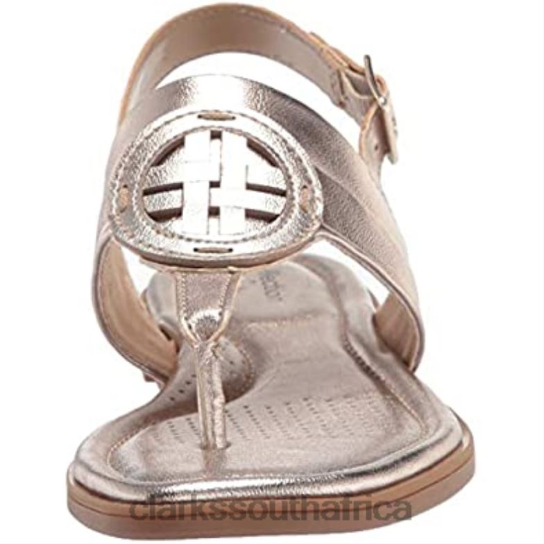 Metallic Synthetic Clarks Women's Reyna Glam Flat Sandal 840401603 Women Clarks