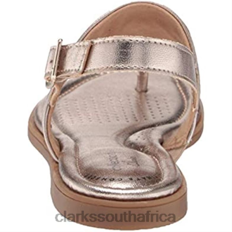 Metallic Synthetic Clarks Women's Reyna Glam Flat Sandal 840401603 Women Clarks