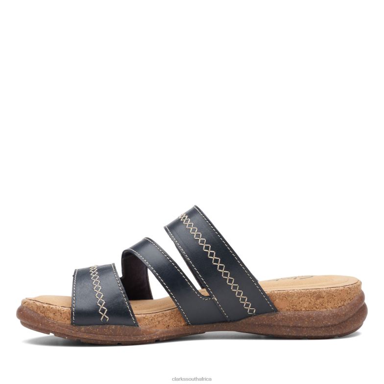 Navy Leather Clarks Roseville Bay 840403328 Women Clarks Navy Leather