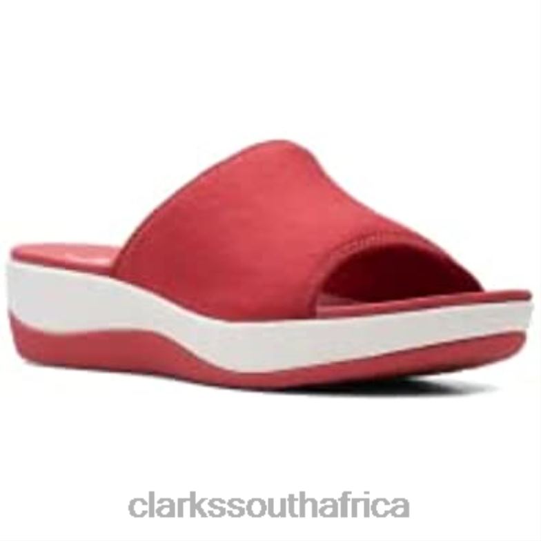 Red Textile Women's Arla Nora Slide Sandals Clarks 8404044 Women Clarks Red Textile
