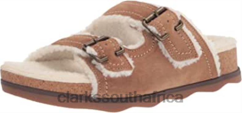 Tan Suede Clarks Women's Brynn Sparkle Flat Sandal 840401336 Women Clarks Tan Suede