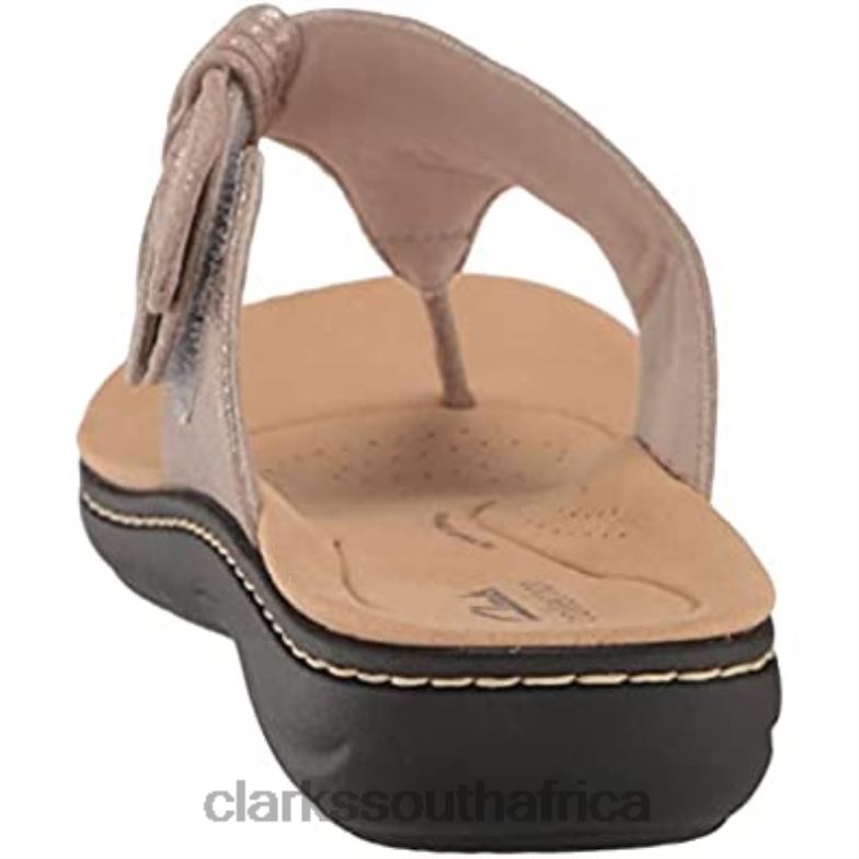 Taupe Metallic Synthetic Women's Laurieann Rae Flat Sandal Clarks 84040428 Women Clarks