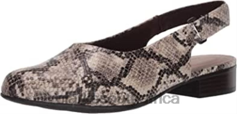 Taupe Snake Synthetic Clarks Women's Closed Toe Sandals 840402267 Women Clarks Taupe Snake Synthetic