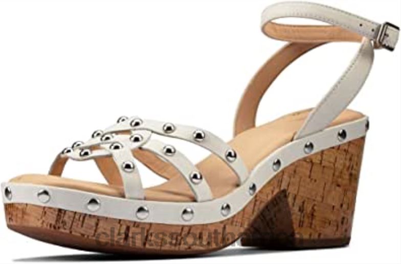 White Interest Clarks Women's Maritsa 70 Sun Heeled Sandal 84040203 Women Clarks White Interest