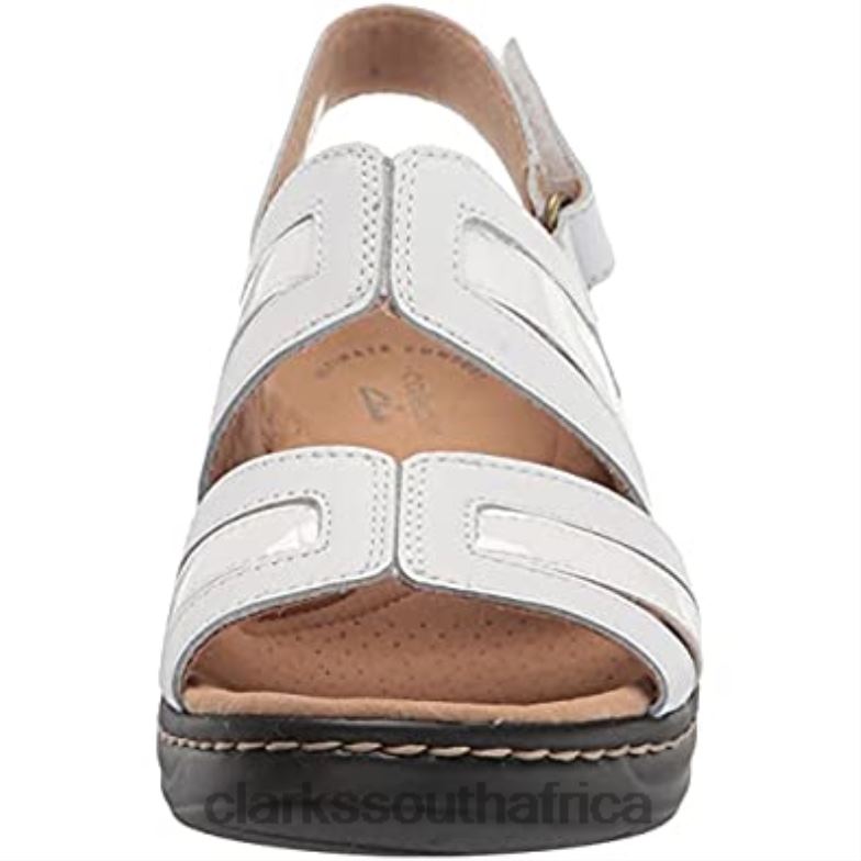 White Leather Synthetic Combi Clarks Women's Lexi Jade Flat Sandal 84040272 Women Clarks White Leather Synthetic Combi