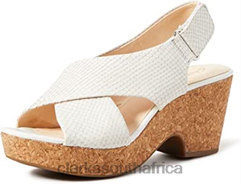 White (White Snake White Snake) Women's 261479364 Ankle Strap Sandals Clarks 840402060 Women Clarks