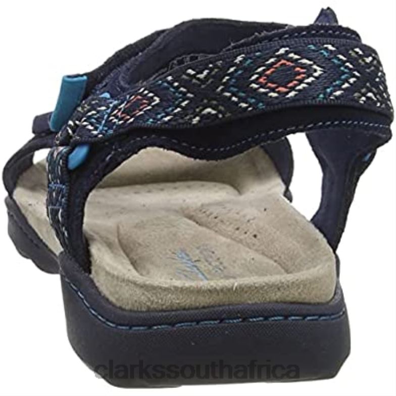 Women's Amanda Step Sandal Navy Suede Clarks 840402758 Women Clarks Navy Suede