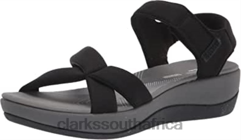 Women's Arla Gracie Sandal Clarks Black Textile 84040927 Women Clarks Black Textile