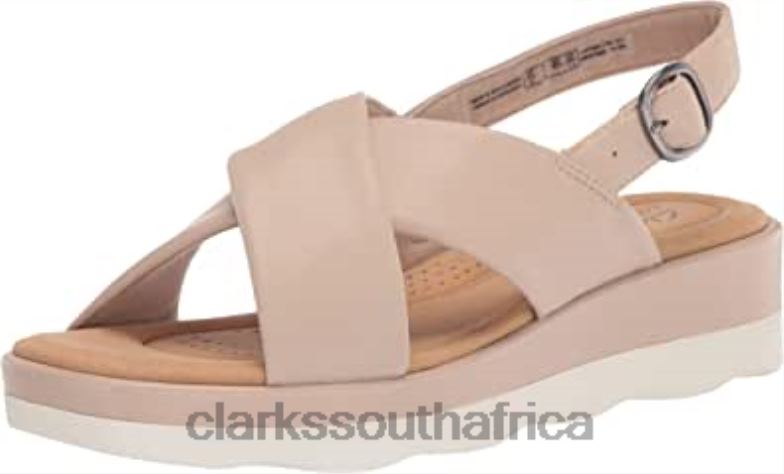 Women's Clara Cove Wedge Sandal Clarks Sand Synthetic 84040941 Women Clarks Sand Synthetic