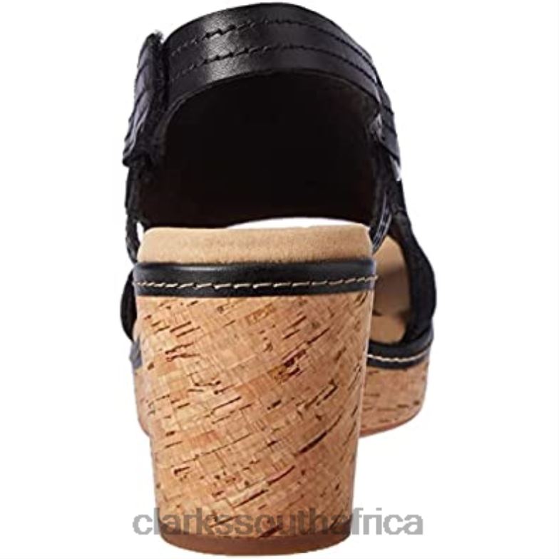 Women's Giselle Sea Sandal Black Sde Clarks 840402350 Women Clarks Black Sde