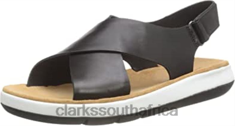 Women's Jemsa Cross Sandal Clarks Black Leather 84040447 Women Clarks