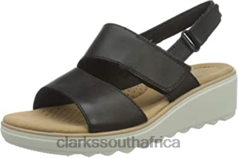 Women's Jillian Pearl Wedge Sandal Clarks Black 840401055 Women Clarks Black Leather