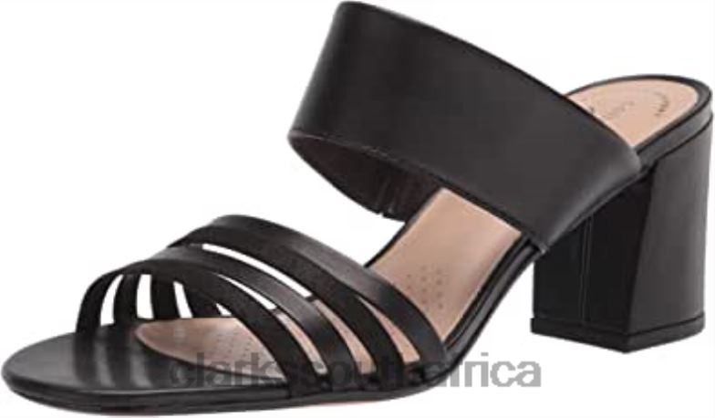 Women's Jocelynne Andi Heeled Sandal Black Leather Combi Clarks 840401830 Women Clarks