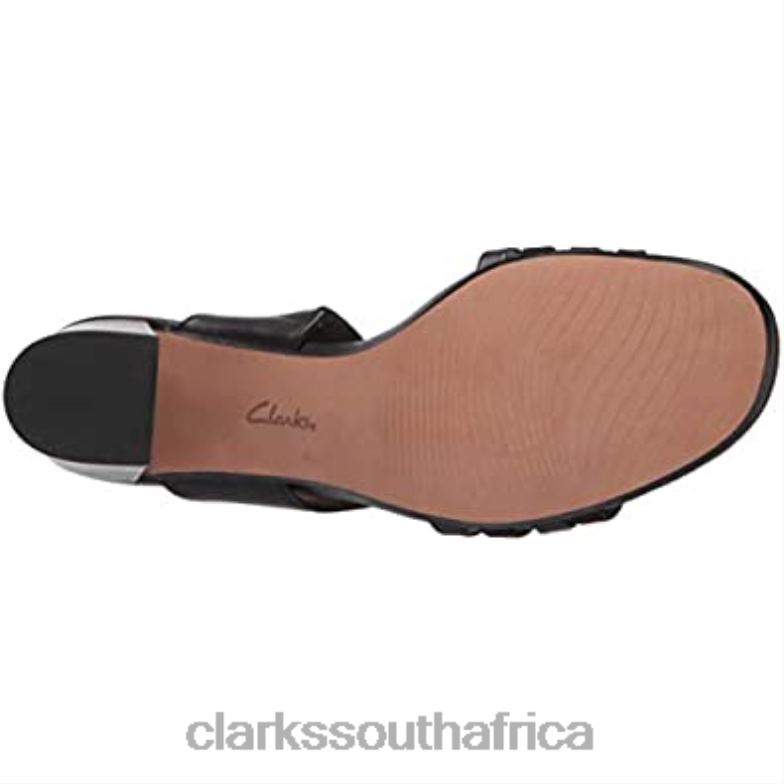 Women's Jocelynne Andi Heeled Sandal Black Leather Combi Clarks 840401830 Women Clarks