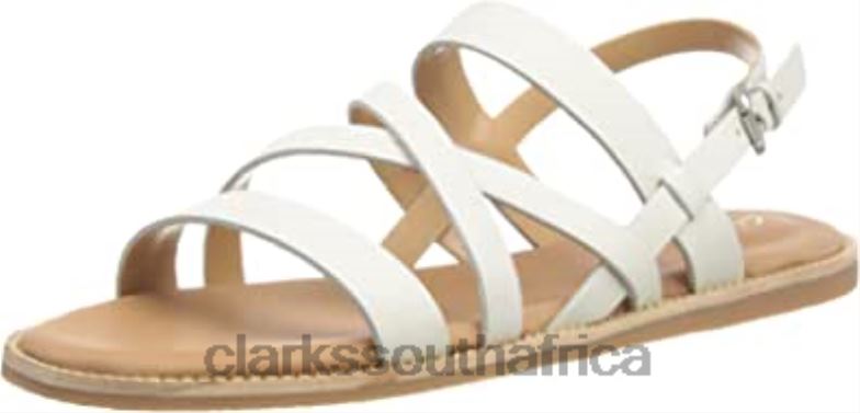 Women's Karsea Sun Sandal White Leather Clarks 84040806 Women Clarks White Leather