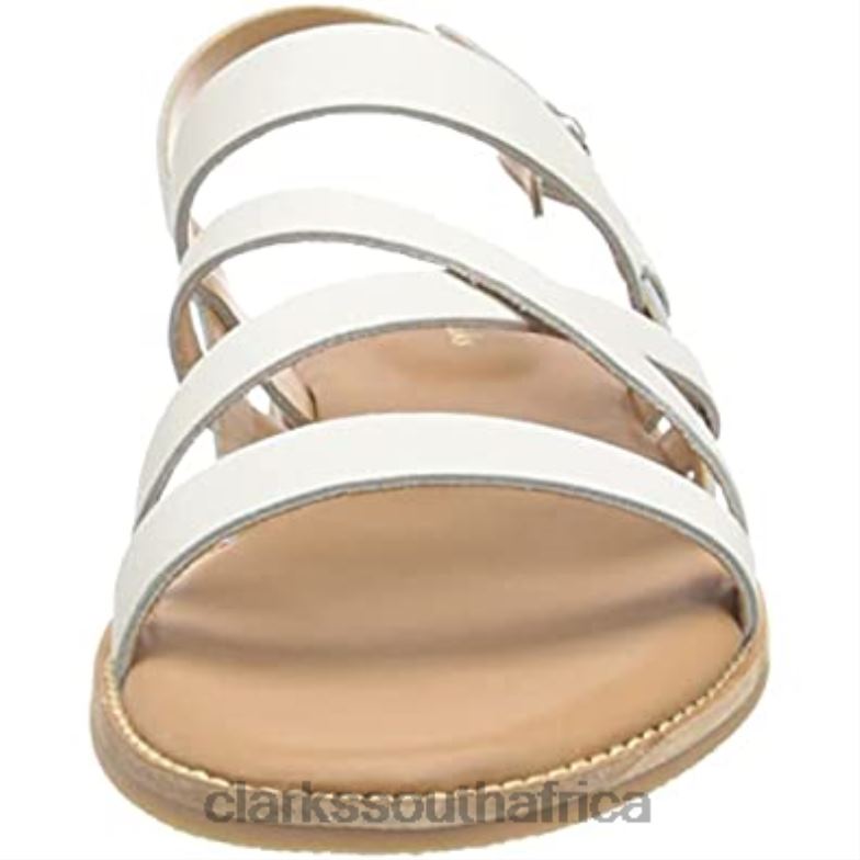 Women's Karsea Sun Sandal White Leather Clarks 84040806 Women Clarks White Leather