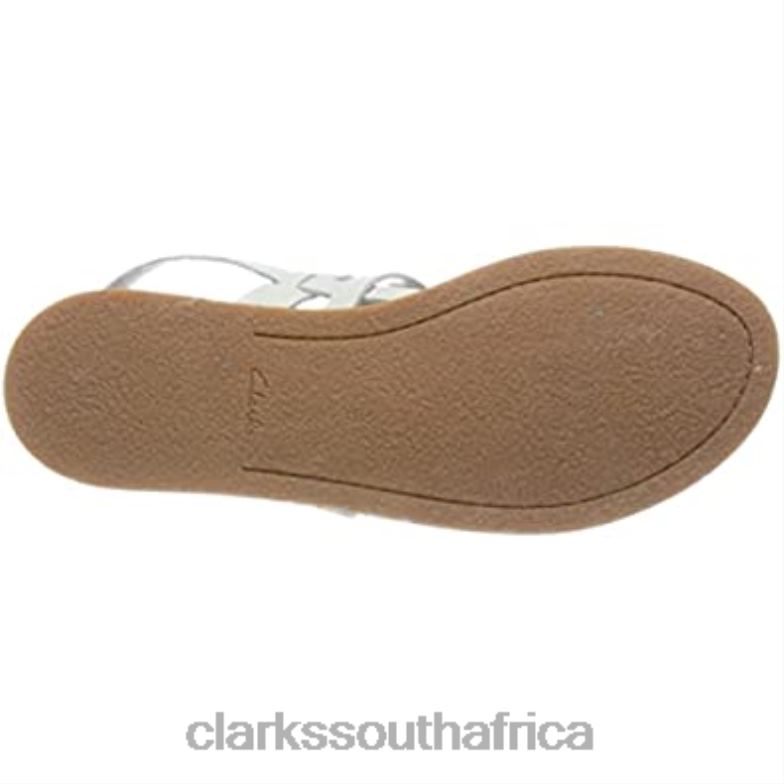 Women's Karsea Sun Sandal White Leather Clarks 84040806 Women Clarks White Leather