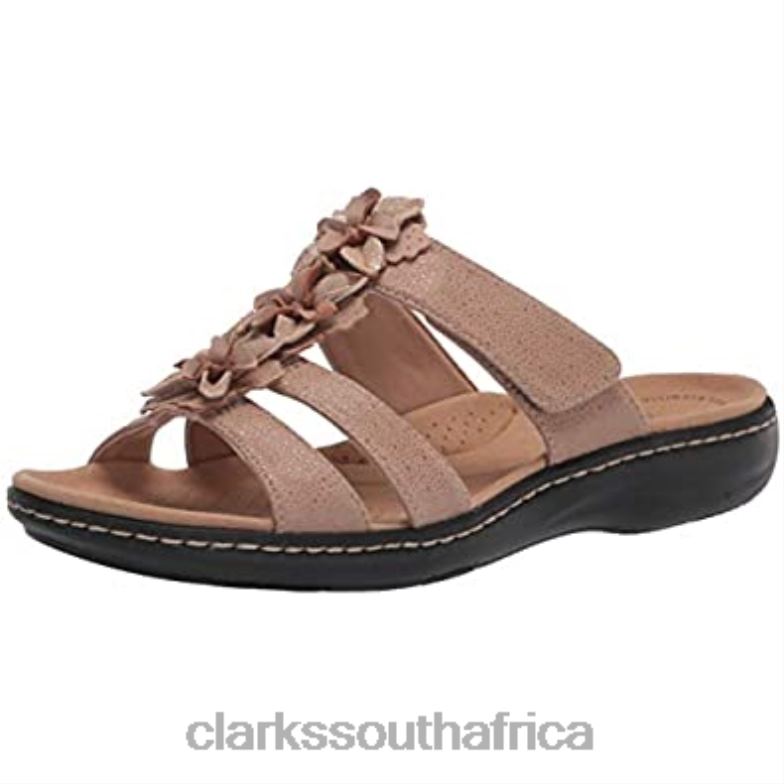 Women's Laurieann Judi Flat Sandal Sand Synthetic Leather Combi Clarks 840401366 Women Clarks Sand Synthetic Leather Combi