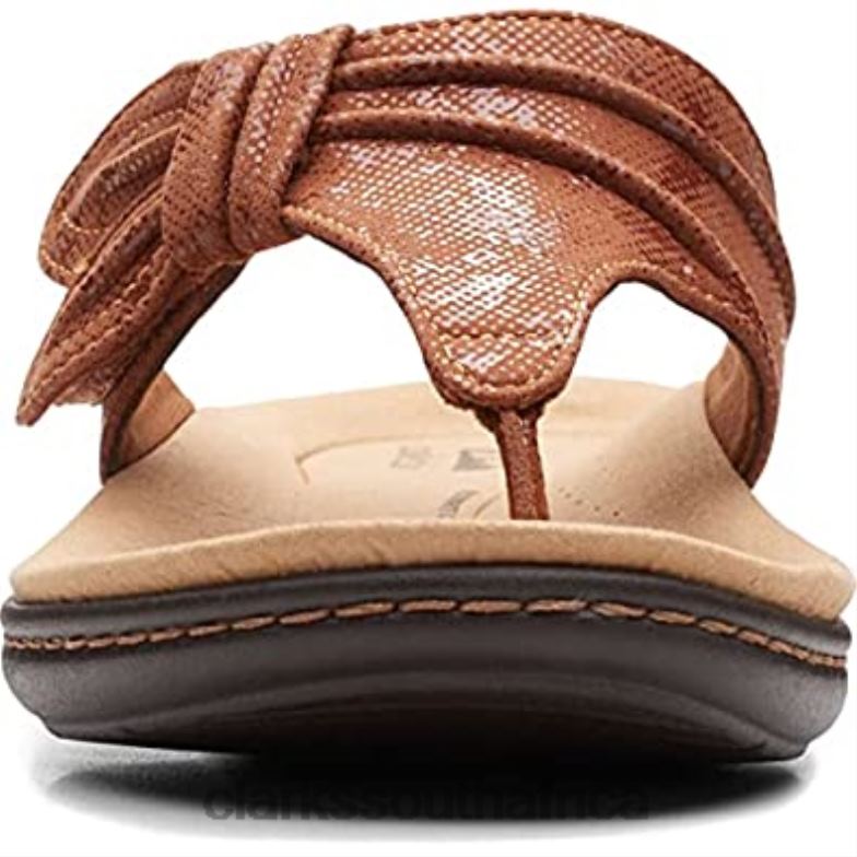 Women's Laurieann Rae Flat Sandal Tan Textile Clarks 840402718 Women Clarks