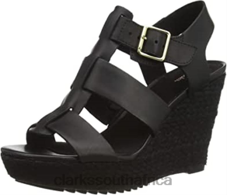 Women's Maritsa95 Glad Sling Back Sandals Black Clarks 84040782 Women Clarks Black Leather Black Leather