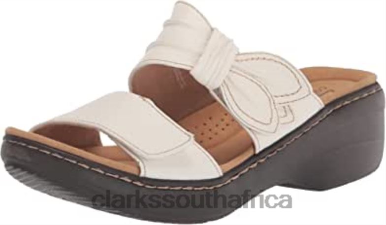 Women's Merliah Charm Heeled Sandal Clarks White Leather 84040735 Women Clarks