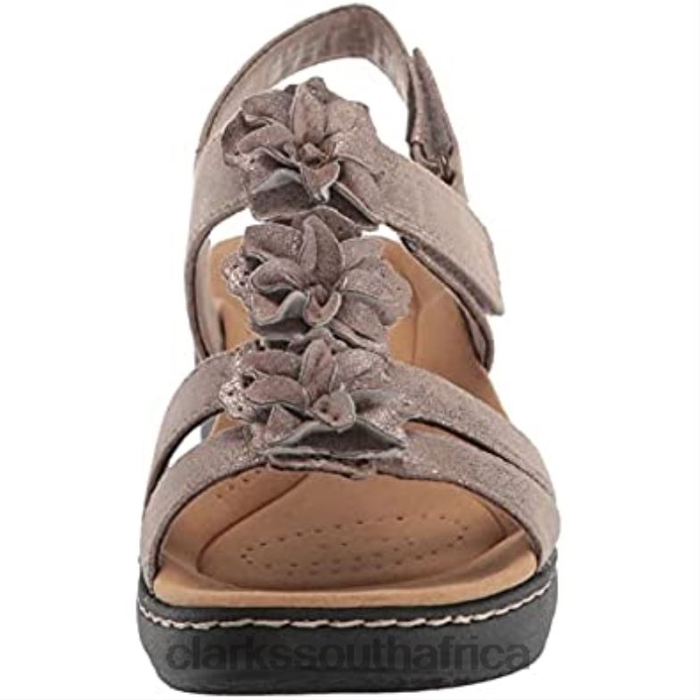 Women's Merliah Sheryl Heeled Sandal Clarks Taupe Metallic Synthetic 840402415 Women Clarks Taupe Metallic Synthetic