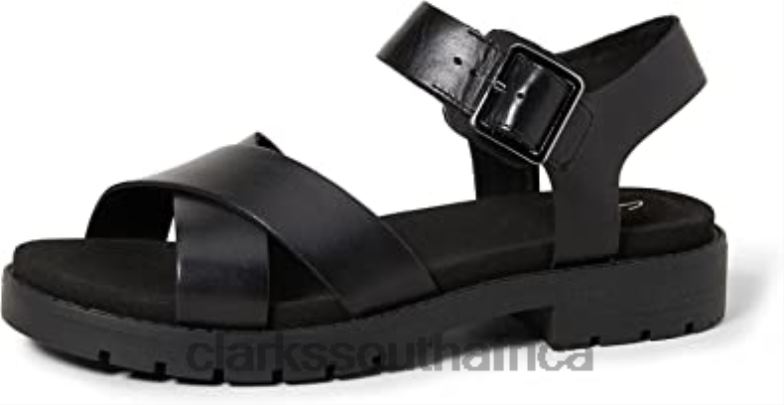 Women's Orinoco Strap Sling Back Sandals Black Clarks 840402702 Women Clarks Black Leather Black Leather