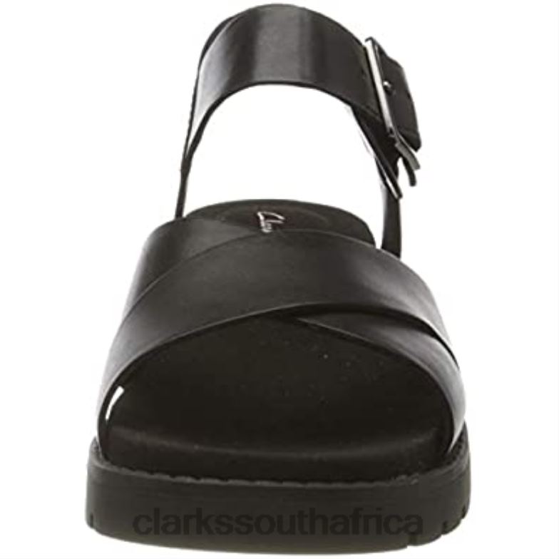 Women's Orinoco Strap Sling Back Sandals Black Clarks 840402702 Women Clarks Black Leather Black Leather
