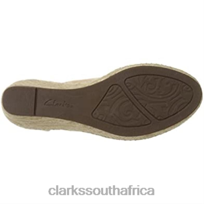 Women's Petrina Bianca Espadrille Wedge Sandal Clarks Nude Leather 840402231 Women Clarks