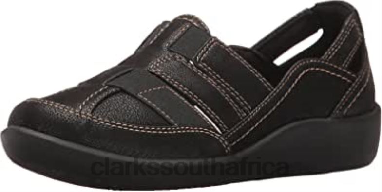 Women's Sillian Stork Fisherman Sandal Clarks Black 840402311 Women Clarks Black