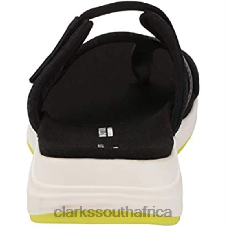 Women's Solan Surf Flat Sandal Clarks Black Suede Leather 84040685 Women Clarks Black Suede Leather