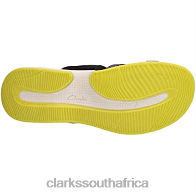 Women's Solan Surf Flat Sandal Clarks Black Suede Leather 84040685 Women Clarks Black Suede Leather